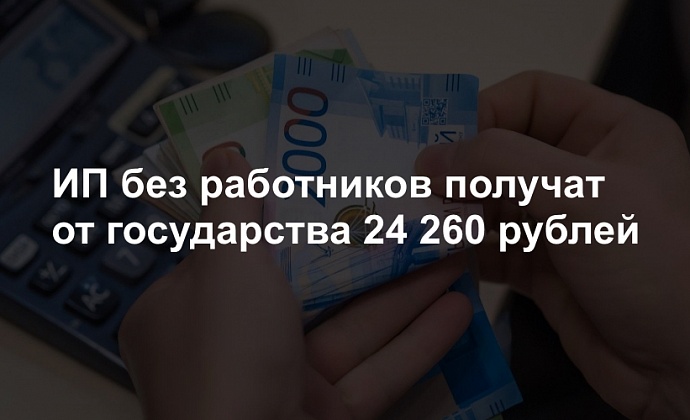 ИП без работников получат от государства 24 260 рублей