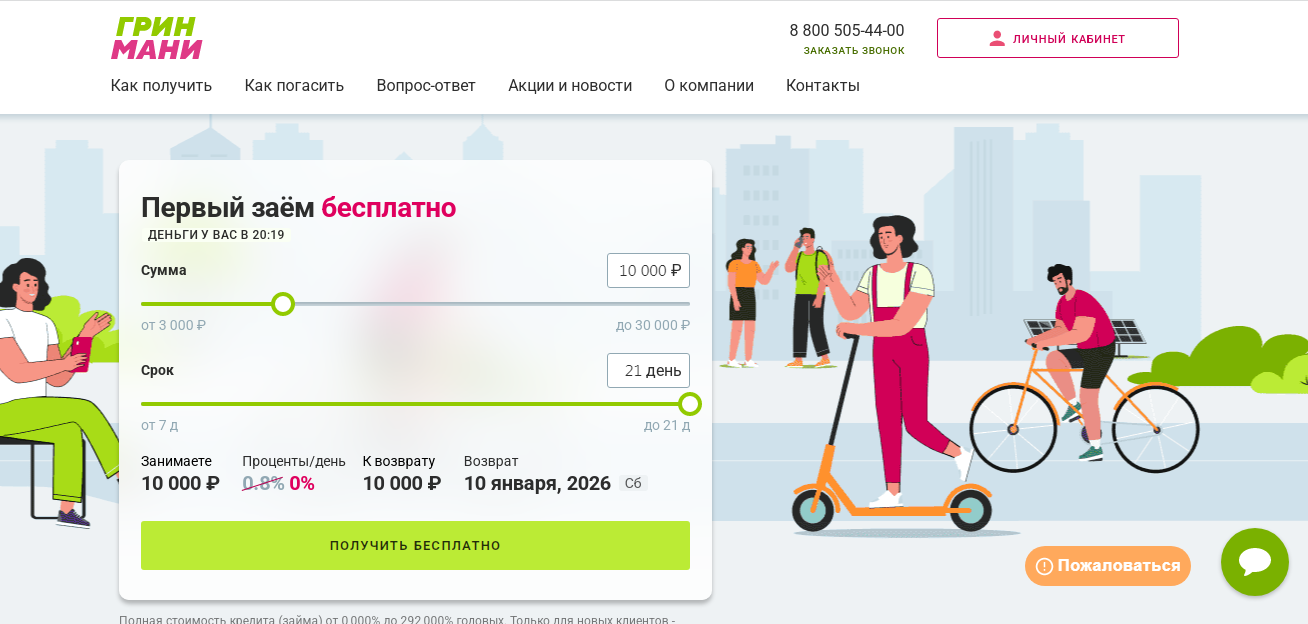 Грин Мани вход в личный кабинет